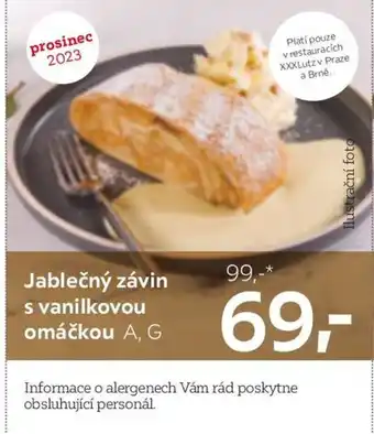 Jablečný závin s vanilkovou omáčkou A, G