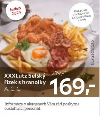 XXXLutz XXXLutz Selský řízek s hranolky A, C, G nabídka