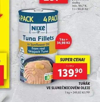 Lidl Tuňák ve slunečnicovém oleji nabídka