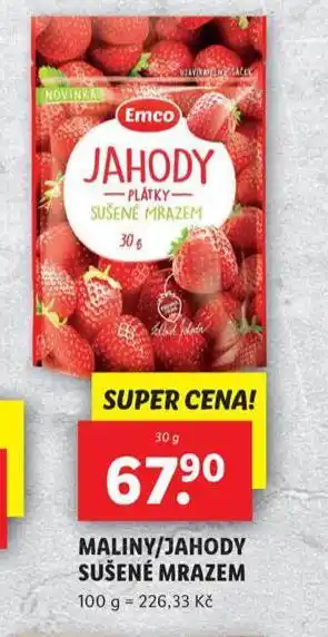 Lidl Maliny / jahody sušené mrazem nabídka