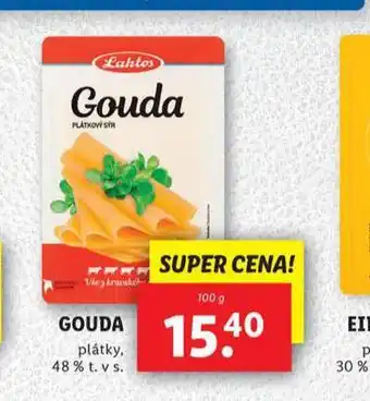Lidl Gouda plátky 48% nabídka