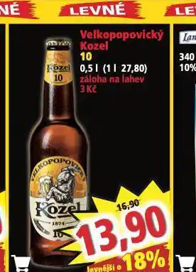 Norma Pivo velkopopovický kozel 10 nabídka