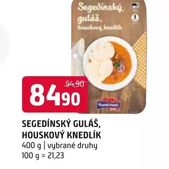 Terno SEGEDÍNSKÝ GULÁŠ, HOUSKOVÝ KNEDLÍK nabídka