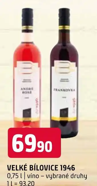 Terno VELKÉ BÍLOVICE 1946 0,75 L nabídka