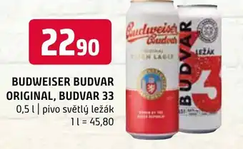 Terno BUDWEISER BUDVAR ORIGINAL, BUDVAR 33 0,5L nabídka