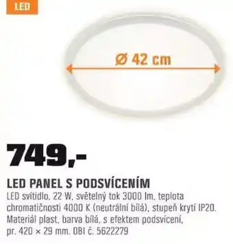 OBI LED PANEL S PODSVÍCENÍM nabídka