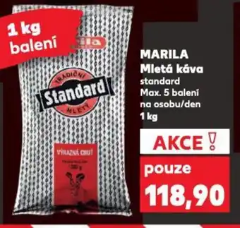 Kaufland MARILA Mletá káva nabídka