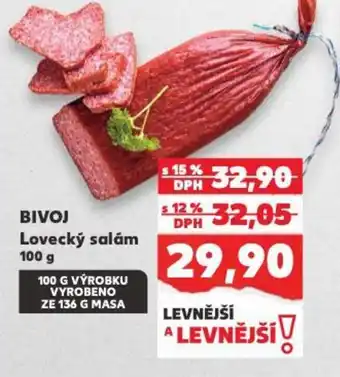 Kaufland BIVOJ Lovecký salám nabídka
