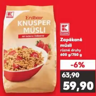 Kaufland Zapékané müsli nabídka