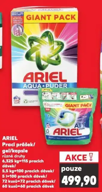 Kaufland ARIEL Prací prášek/ gel/kapsle nabídka