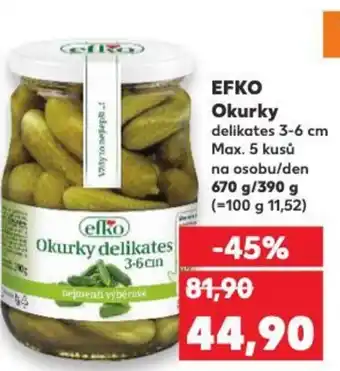 Kaufland EFKO Okurky nabídka