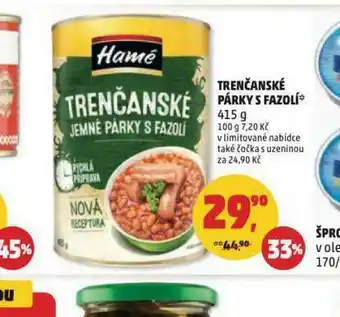 Penny Market Hamé trenčanské párky s fazolí nabídka