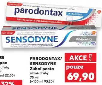 Kaufland PARODONTAX/ SENSODYNE Zubní pasta nabídka