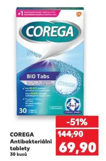 Kaufland COREGA Antibakteriální tablety 30 kusů nabídka
