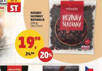 Penny Market Rozinky sultánky naturalia nabídka