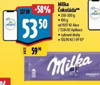 Albert Milka čokoláda nabídka