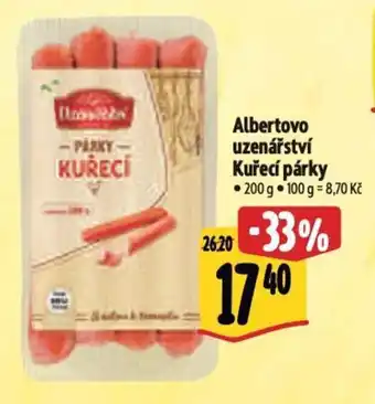Albert Albertovo uzenářství Kuřecí párky nabídka