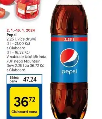 Tesco Pepsi 2.25 l. nabídka