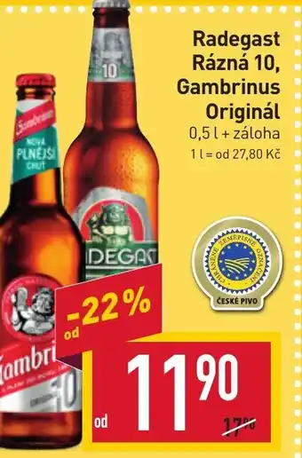 Billa Radegast Rázná 10, Gambrinus Originál nabídka