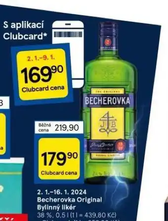 Tesco Becherovka originál nabídka
