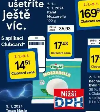 Tesco Itala mozzarella nabídka
