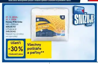 Tesco Honey přikrývka nabídka