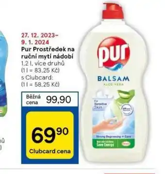 Tesco Pur prostředek na ruční mytí nádobí nabídka