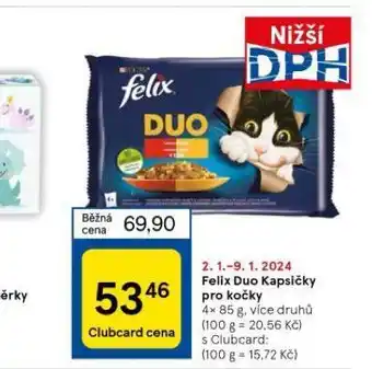Tesco Felix duo kapsičky pro kočky nabídka