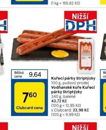 Tesco Kuřecí párky striptýzky nabídka