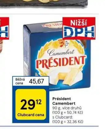 Tesco Président cammebert nabídka