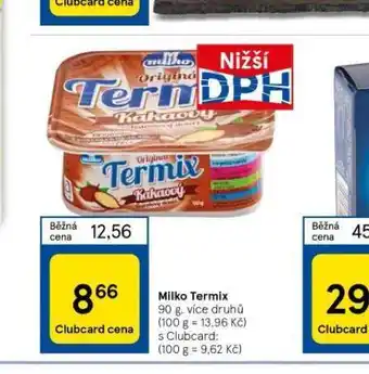Tesco Milko termix nabídka