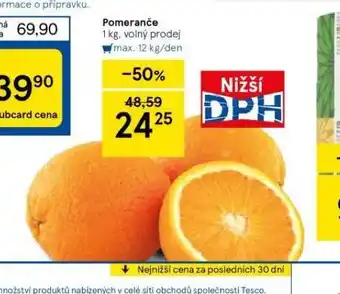 Tesco Pomeranče nabídka