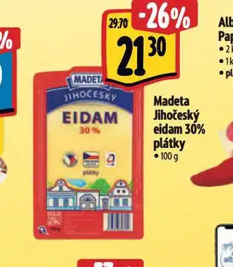 Albert Madeta jihočeský eidam 30% plátky nabídka
