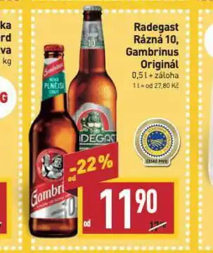 Billa Pivo radegast rázná 10 nabídka
