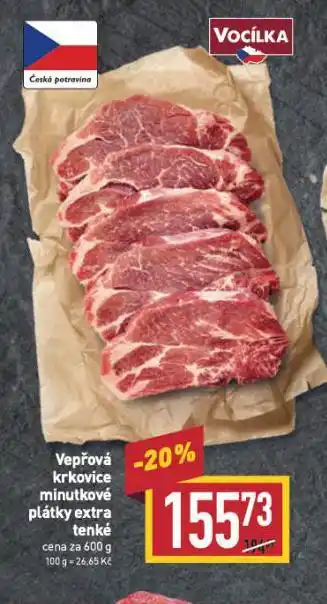 Billa Vepřová krkovice minutkové plátky extra tenké nabídka