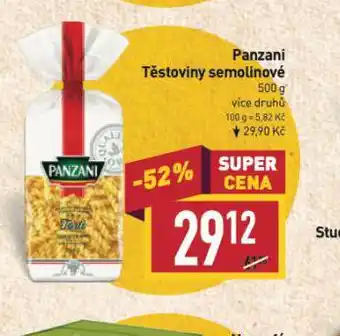 Billa Panzani těstoviny semolinové nabídka
