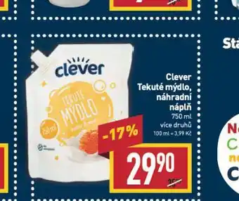 Billa Clever tekuté mýdlo náhradní náplň nabídka