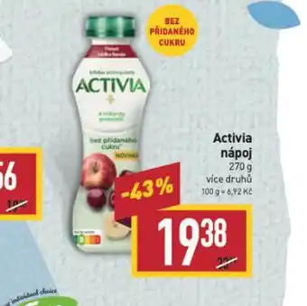 Billa Activia nápoj nabídka