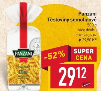 Billa Panzani Těstoviny semolinové nabídka