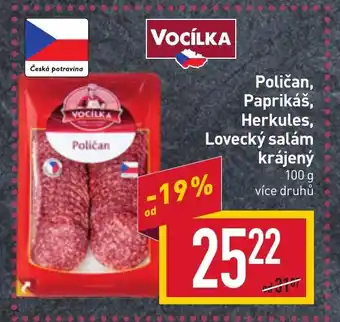 Billa Poličan, Paprikáš, Herkules, Lovecký salám krájený nabídka