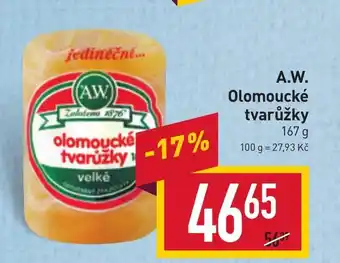Billa A.W. Olomoucké tvarůžky nabídka