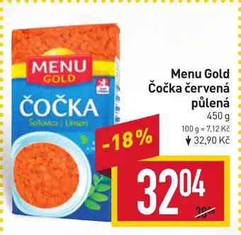 Billa Menu Gold Čočka červená půlená nabídka
