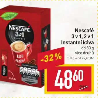Billa Nescafé 3v1, 2v1 Instantní káva nabídka