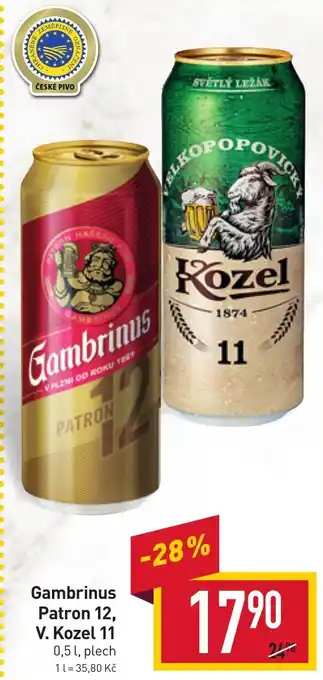 Billa Gambrinus Patron 12, V. Kozel 11 nabídka