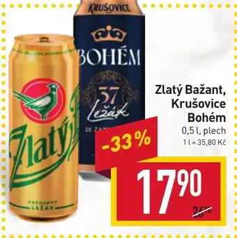 Billa Zlatý Bažant, Krušovice Bohem nabídka