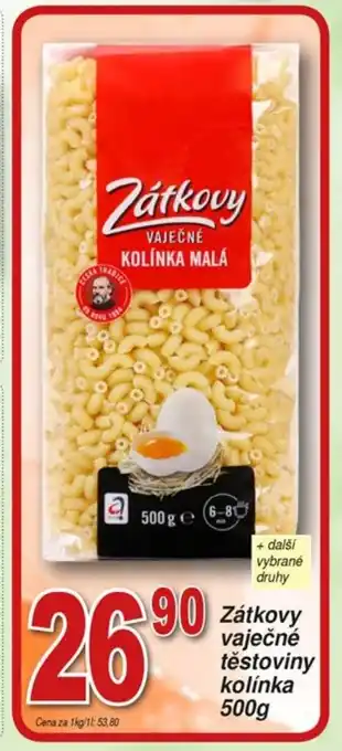 Hruška Zátkovy vaječné těstoviny kolínka 500g nabídka
