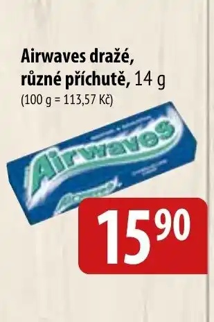 Airwaves dražé, různé příchutě, 14 g