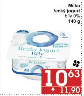 Jip Milko řecký jogurt bílý 0% 140 g nabídka