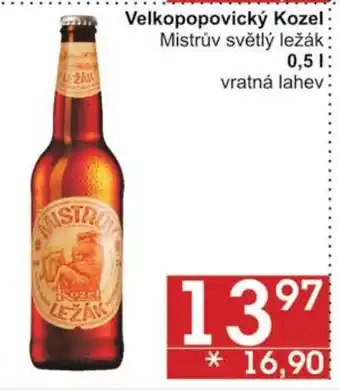 Jip Velkopopovický Kozel 0.5 l. nabídka