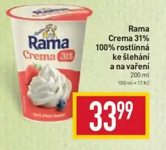 Billa Rama Crema 31% 100% rostlinná ke šlehání a na vaření nabídka